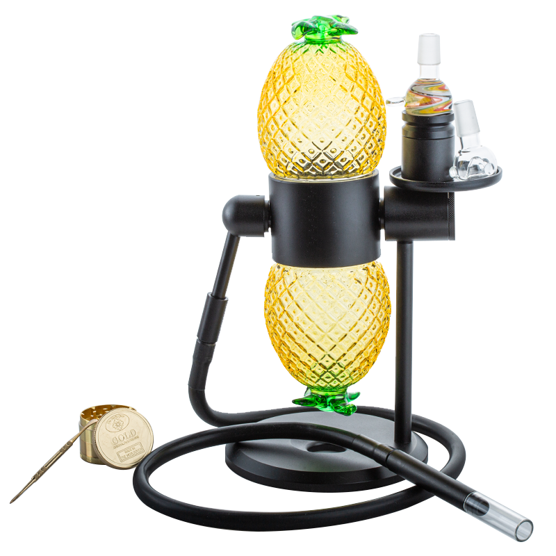 Pineapple Gravity Bong w/ Weed Grinder Bong Bowl Dabber Set - PuffingBird CA