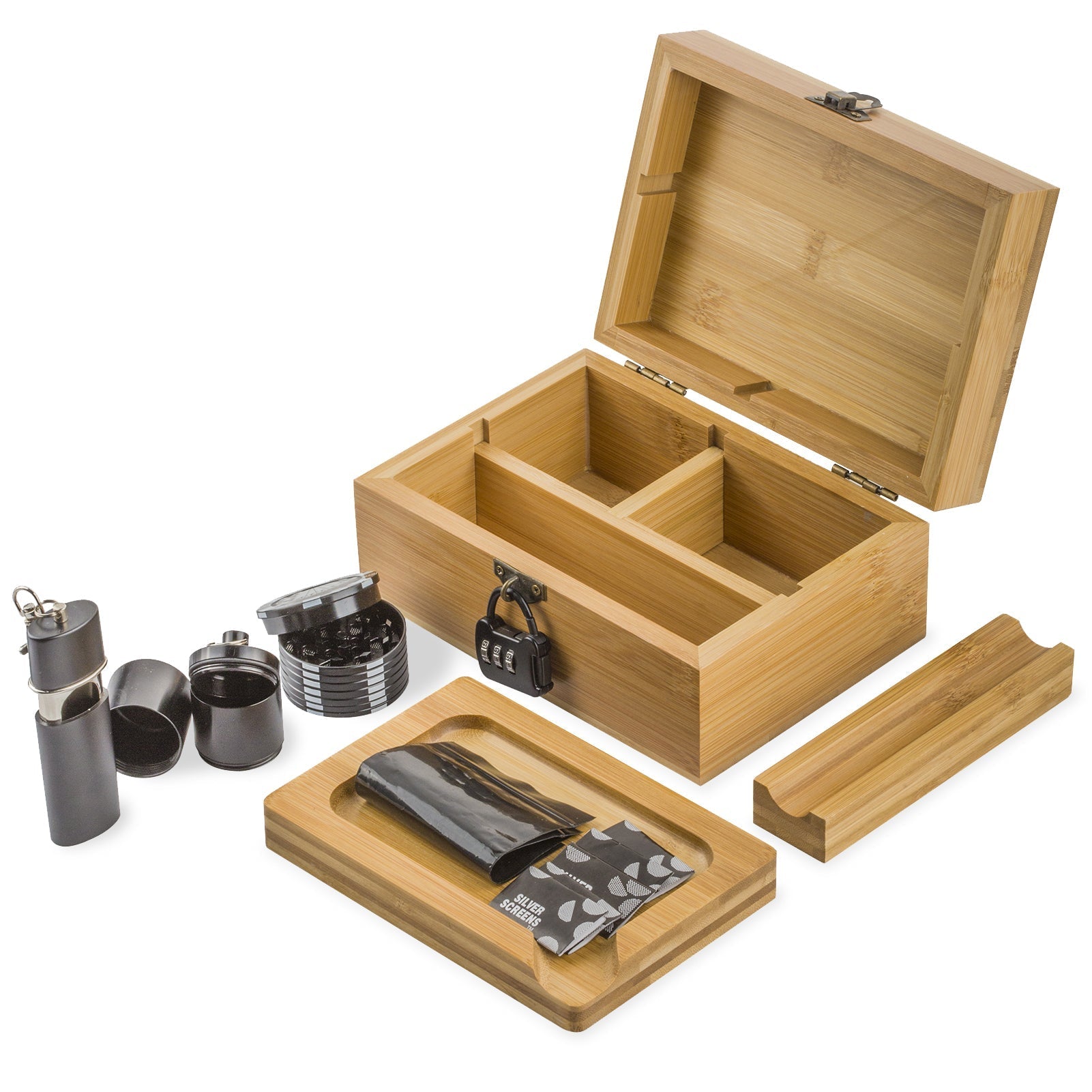 Wooden Stash Box Lock with Quartz Enail Kit Set - PuffingBird CA