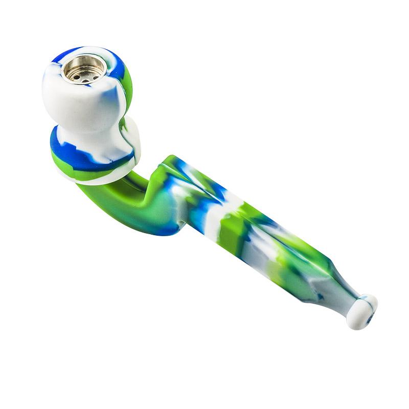 Camouflage Silicone Sherlock Weed Pipe (Random Color) - PuffingBird CA