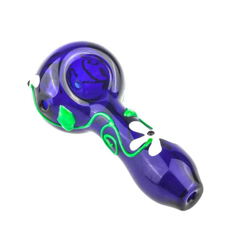 Glow In Dark Glass Flower Glass Pipe - PuffingBird CA
