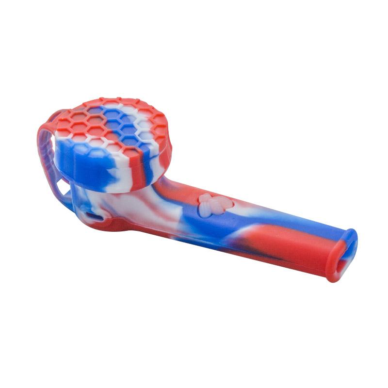 Colorful Silicone Pipe w/ Lid (Random Color) - PuffingBird CA