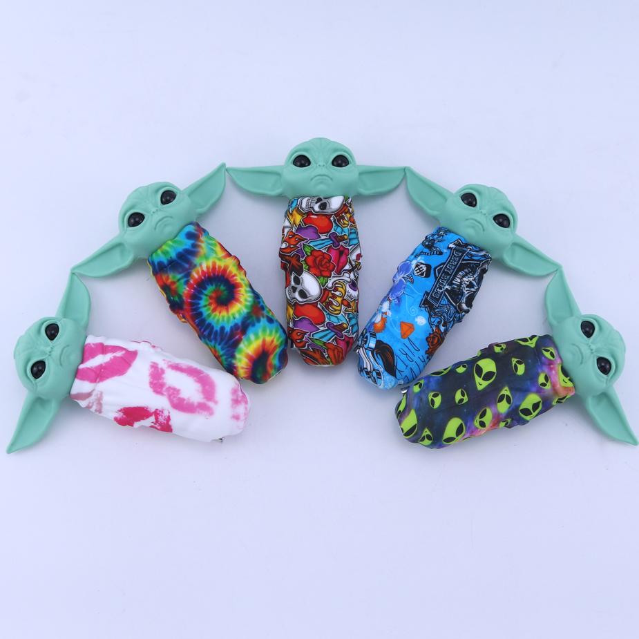“Baby Yoda” Themed Silicone Smoking Pipe with Random Pattern - PuffingBird CA
