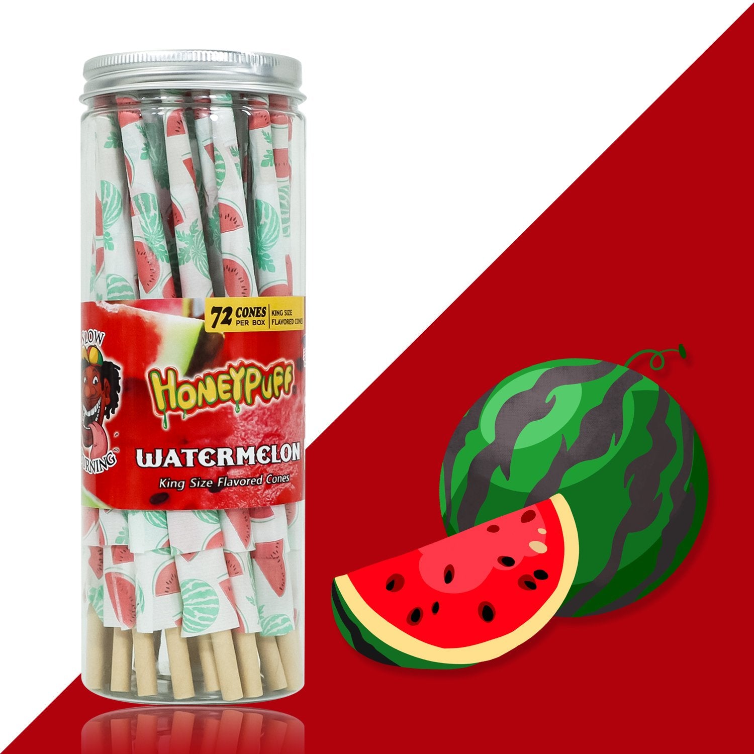 HoneyPuff Watermelon Flavored Pre-Rolled Cones - Pack of 72 - PuffingBird CA