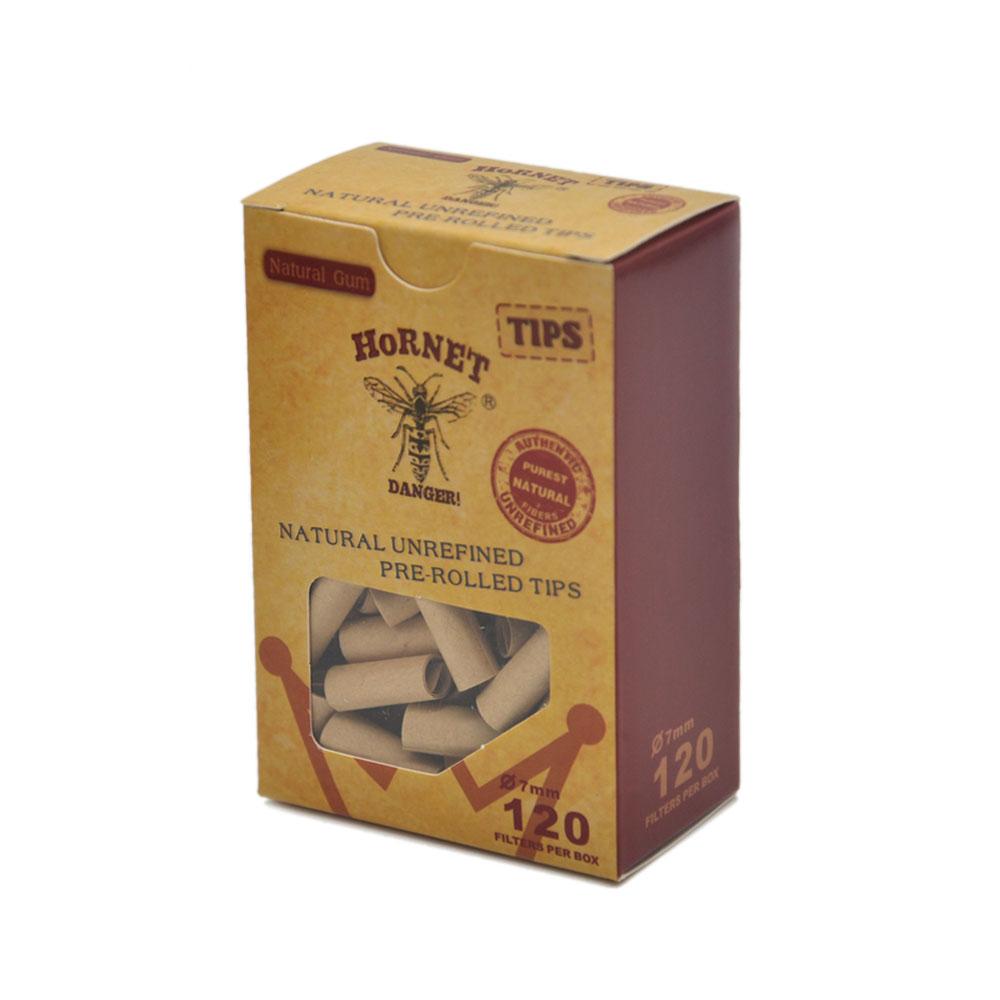 Natural Unrefined Rolling Paper Filter Tips - 7mm Pre-Rolled Tips (120 Tips) - PuffingBird CA