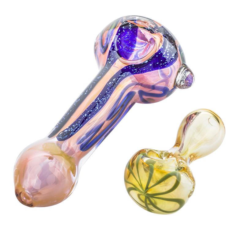 Fumed Purple Color Changing Pipe and Nano Clear Glass Spoon Pipe Set - PuffingBird CA