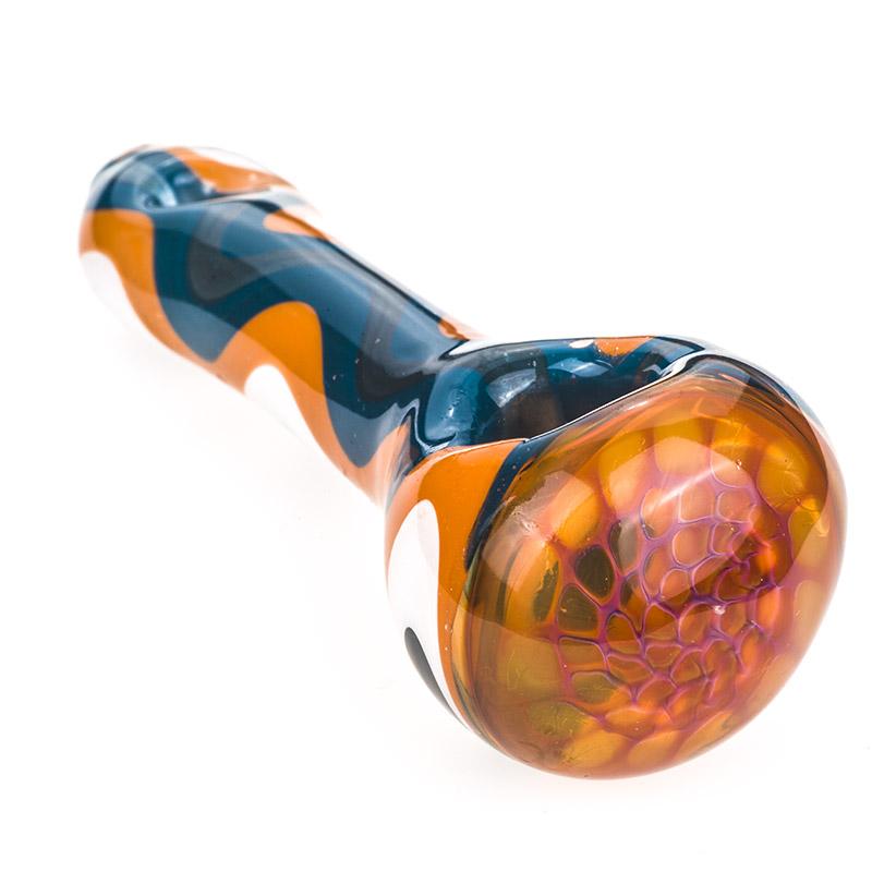 Honeycomb Glass Pipe w/ Ripple Pattern - PuffingBird CA
