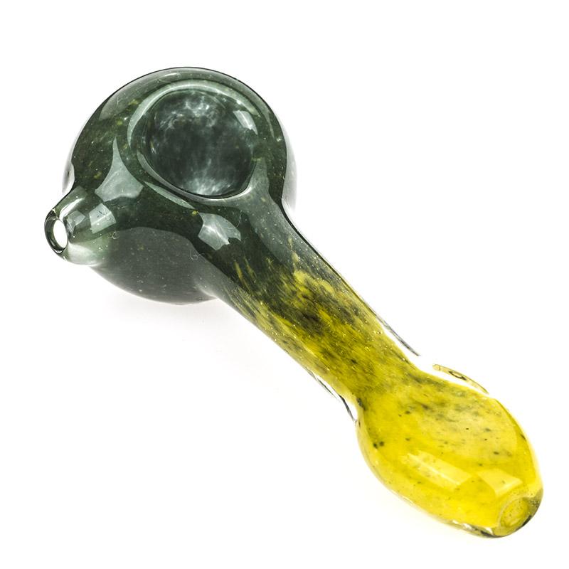 Darkolivegreen Frit Glass Pipe - PuffingBird CA