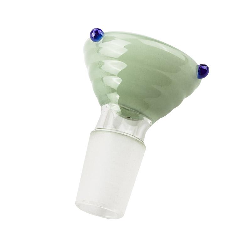 18mm Male Mint Green Bong Bowl w/ Blue Dot - PuffingBird CA