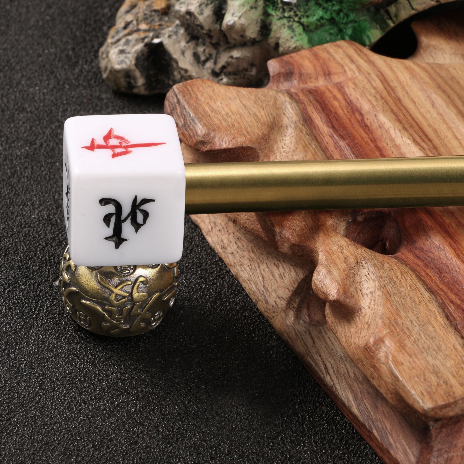 Mahjong Character Brass Smoking Pipe - PuffingBird CA