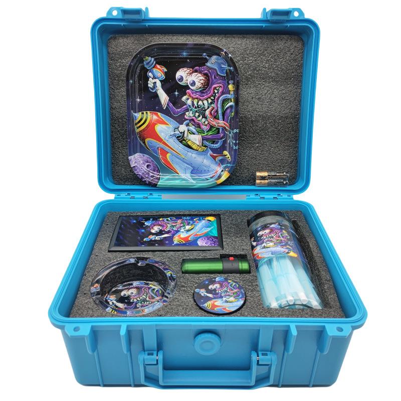 6-Piece Stoner Stash Box Kit - Anime Sticker Portable Case - PuffingBird CA
