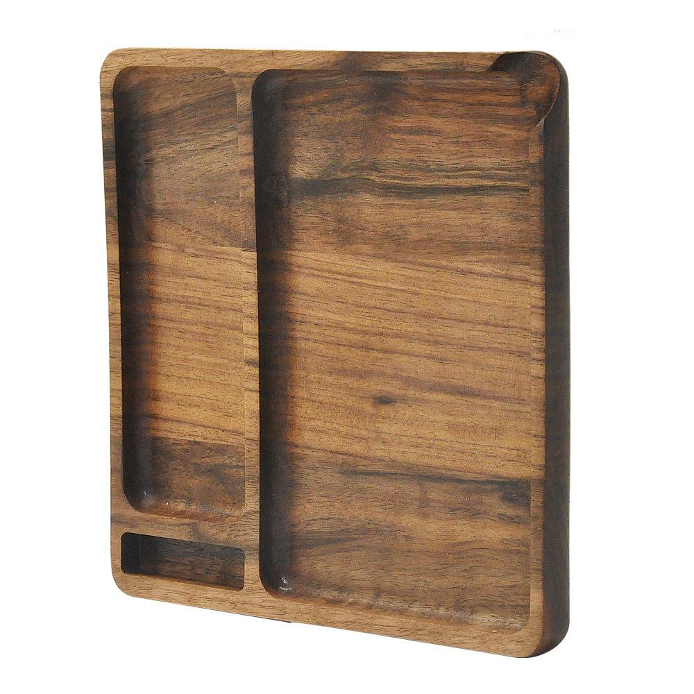 Walnut Wooden Large Smoke Rolling Tray - PuffingBird CA