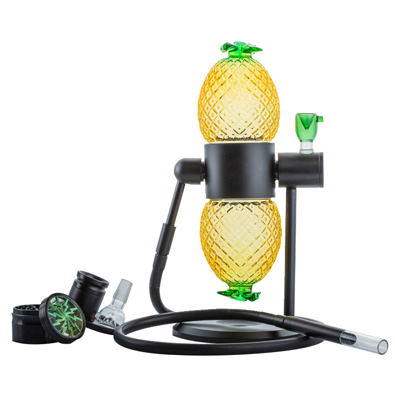 Pineapple Gravity Bong w/ Herb Grinder Bong Bowl Set - PuffingBird CA