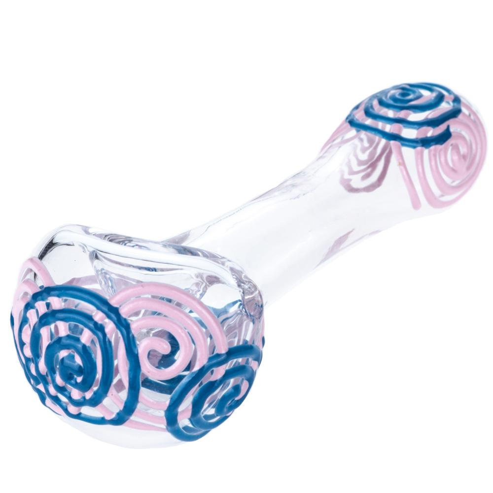 Spiral Pattern Glow-In-The-Dark Glass Pipe - PuffingBird CA