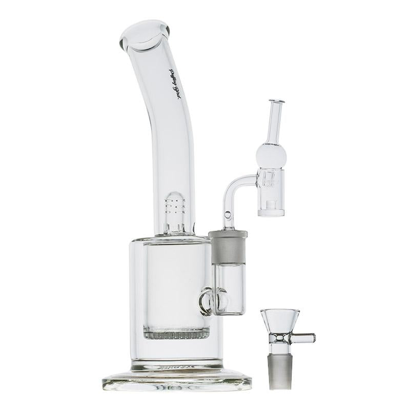 Extra Thick Honeycomb Glass Bong Set w/ Quartz Banger and Carb Cap - PuffingBird CA