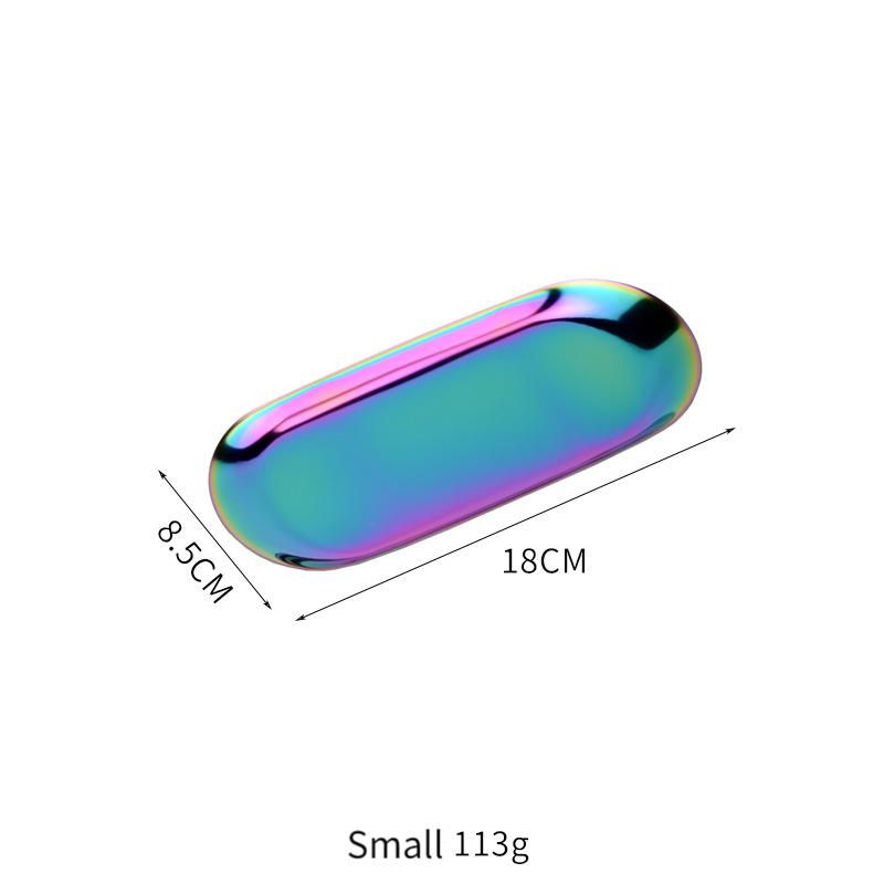 Rainbow Oval Metal Storage Rolling Tray - PuffingBird CA