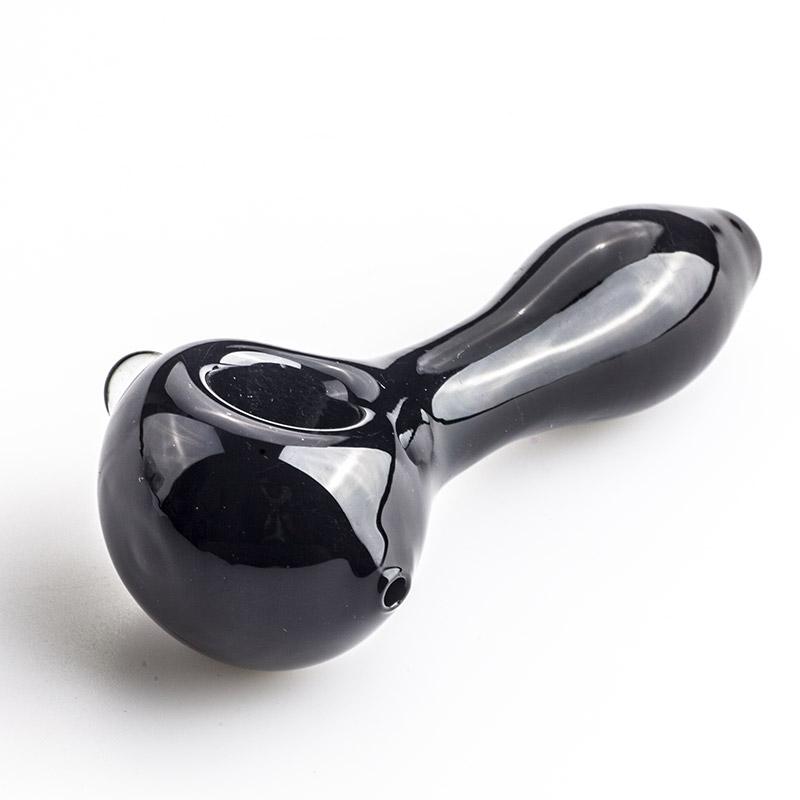 Mini Black Glass Pipe w/ Marble - PuffingBird CA