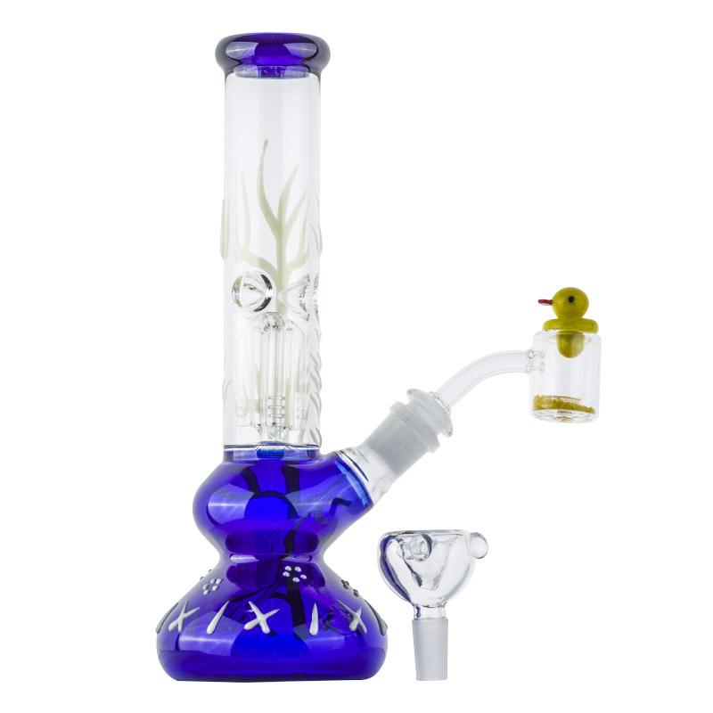Glow-In-The-Dark Beaker Bong Set w/ Quartz Banger Carb Cap - PuffingBird CA