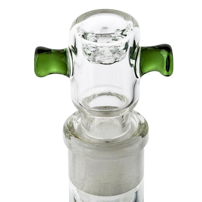 18mm Male Clear Bong Bowl With Green Handles - PuffingBird CA