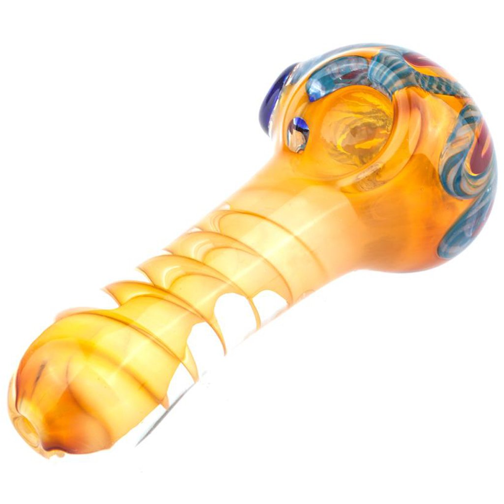 Fumed Milli Scheme Spiral Inside-out Glass Spoon Pipe - PuffingBird CA