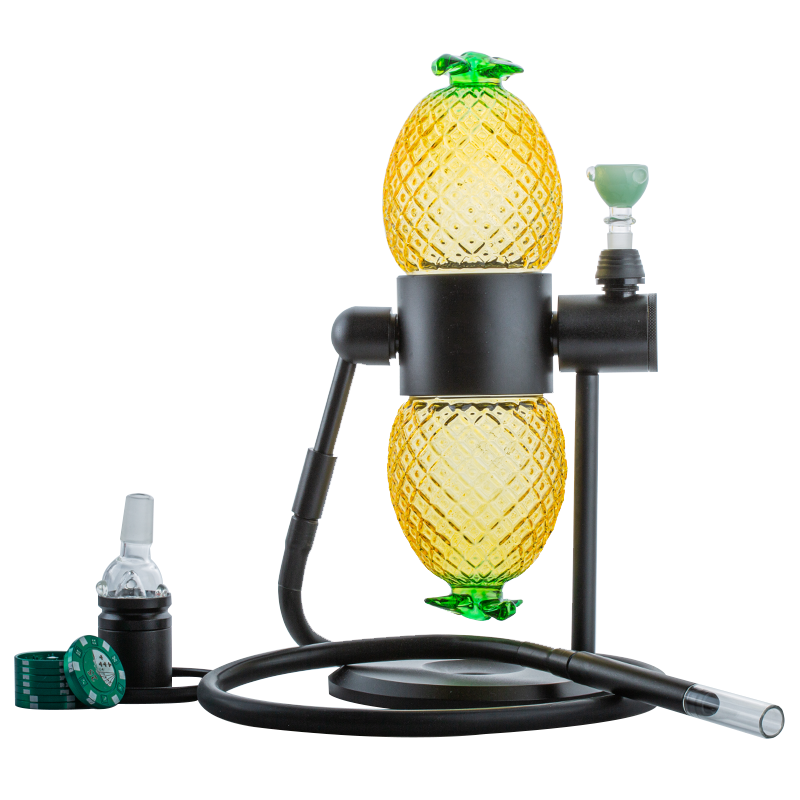 Pineapple Gravity Bong w/ Casino Herb Grinder Bong Bowl Set - PuffingBird CA