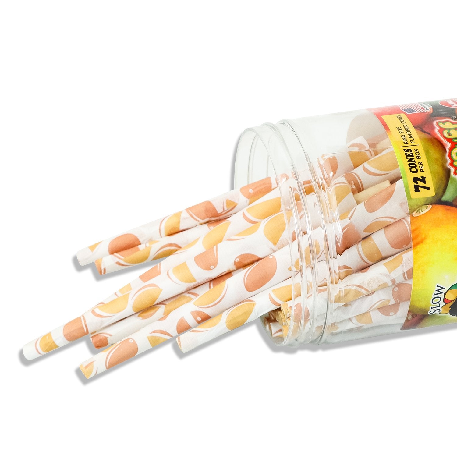 HoneyPuff King Size Mango Rolling Cones - 72 Count Textured Paper - PuffingBird CA