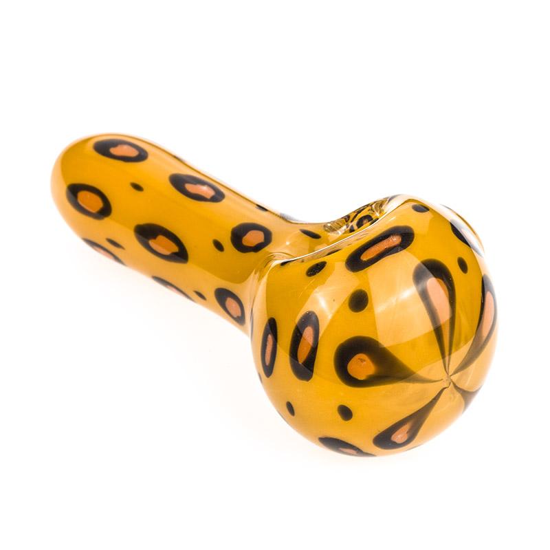 Yellow Glass Pipe with Leopard Print - PuffingBird CA
