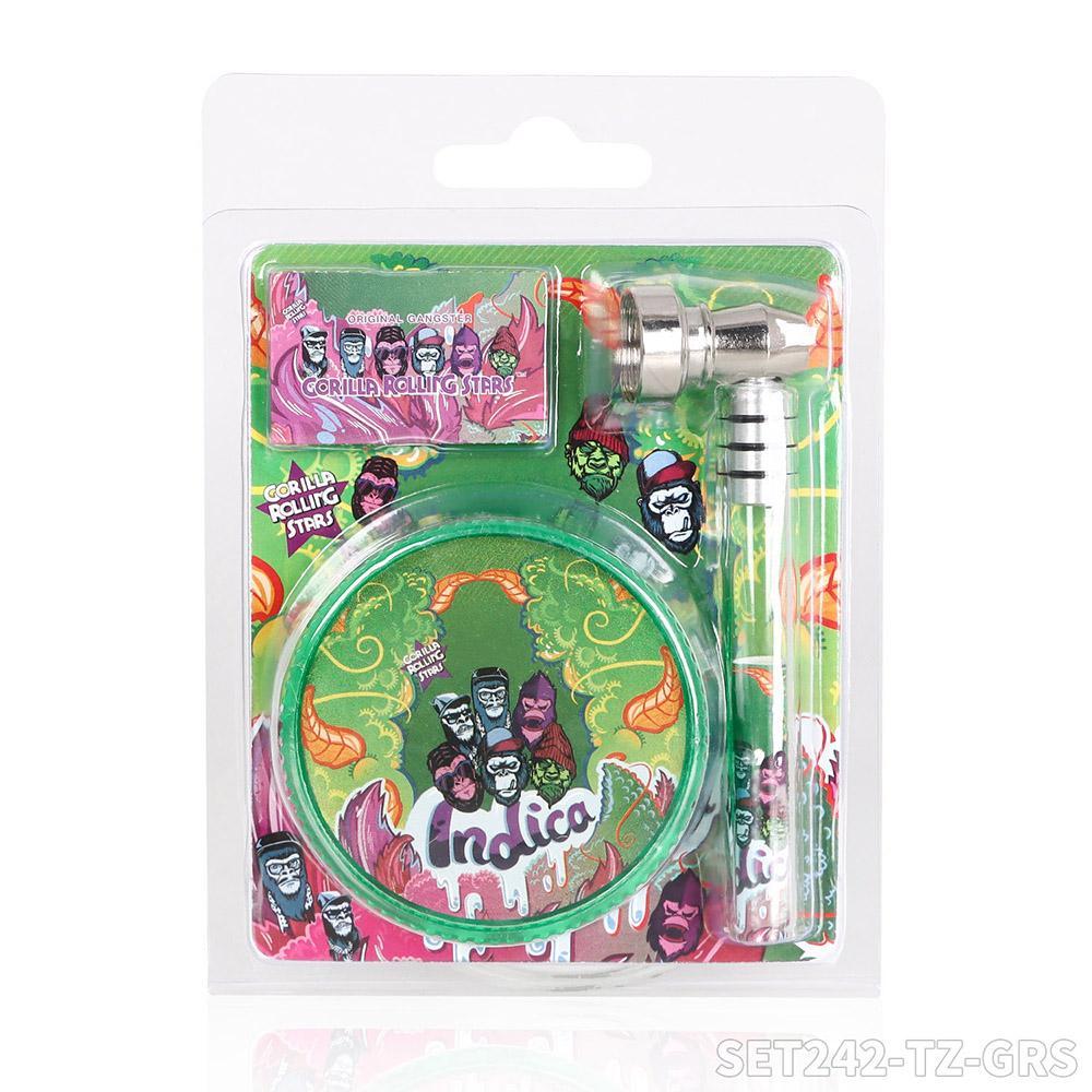 3.74in Gorilla Card-Style Smoking Pipe with Grinder - PuffingBird CA