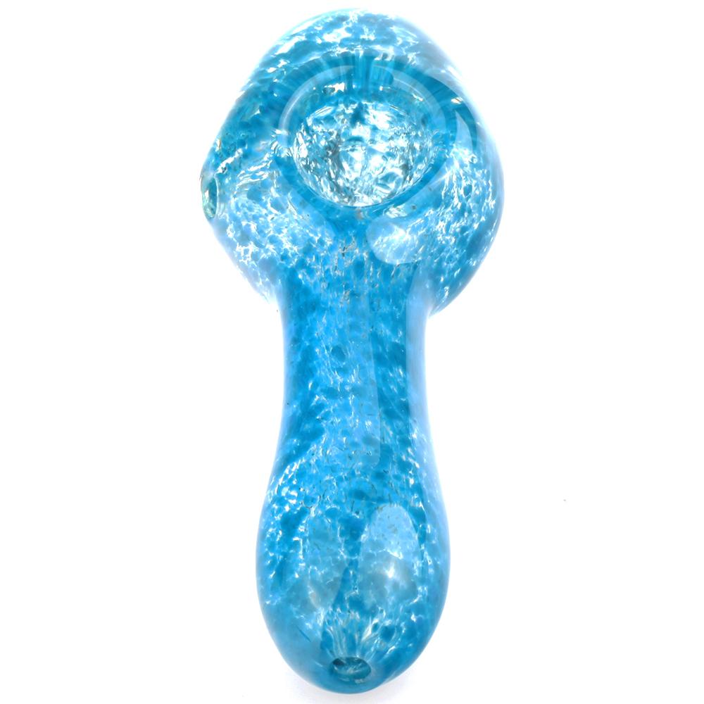 Blue Frit Glass Spoon Pipe - PuffingBird CA