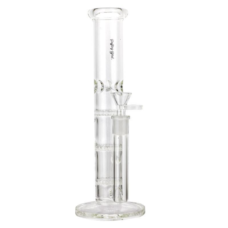 Straight Tube Honeycomb Perc Bong w/ Glass Pipes Set - PuffingBird CA