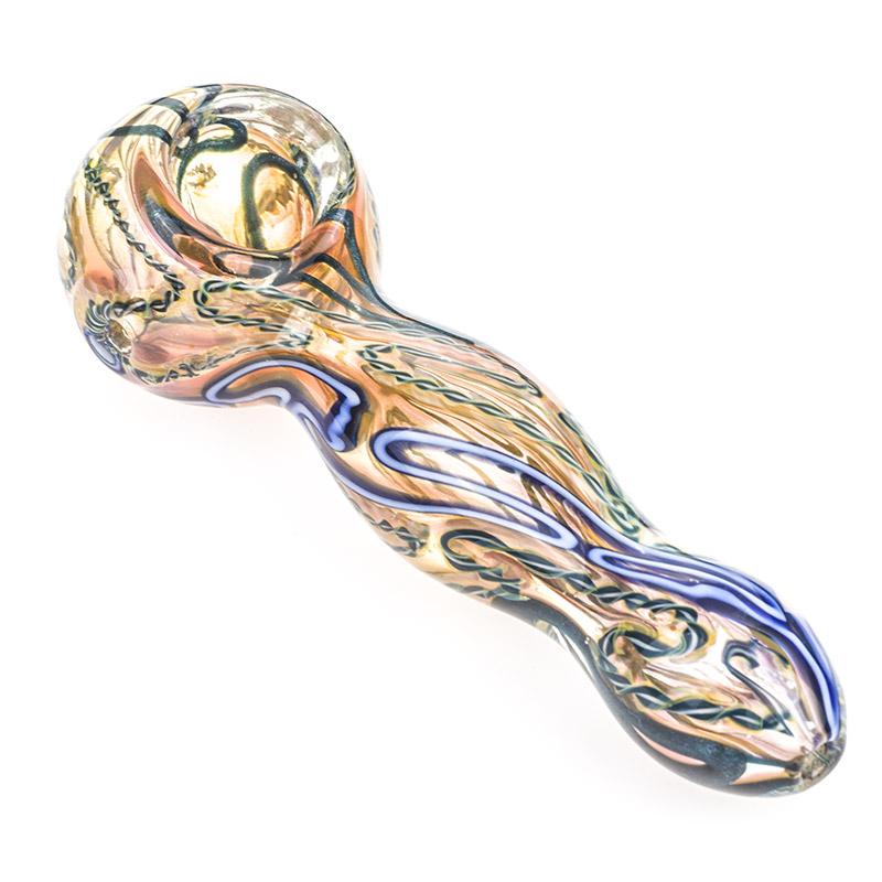 Spiral Fumed Glass Spoon Pipe - PuffingBird CA