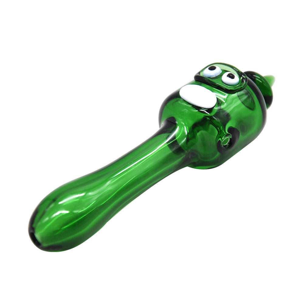 Green Face Glass Spoon Pipe - PuffingBird CA