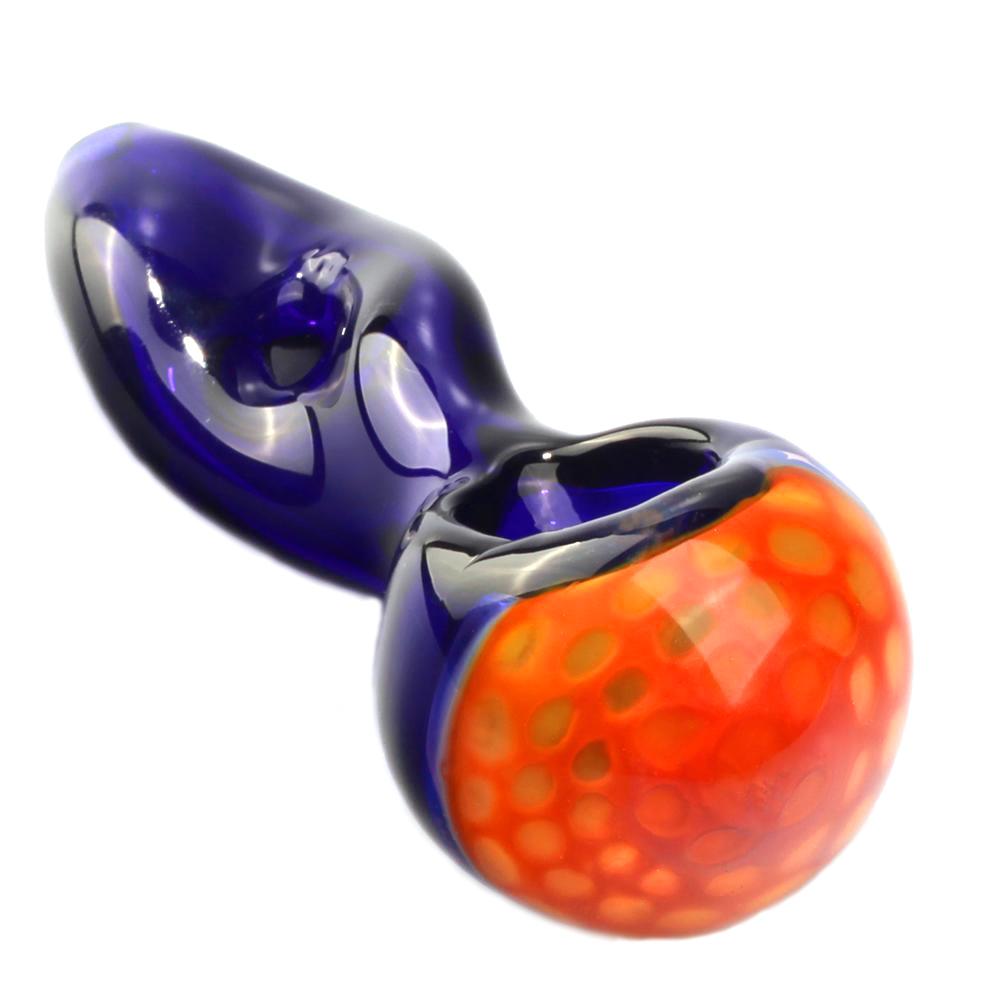 Two Tone Skinny Glass Pipe w/ Twisted Flat Mouthpiece - PuffingBird CA