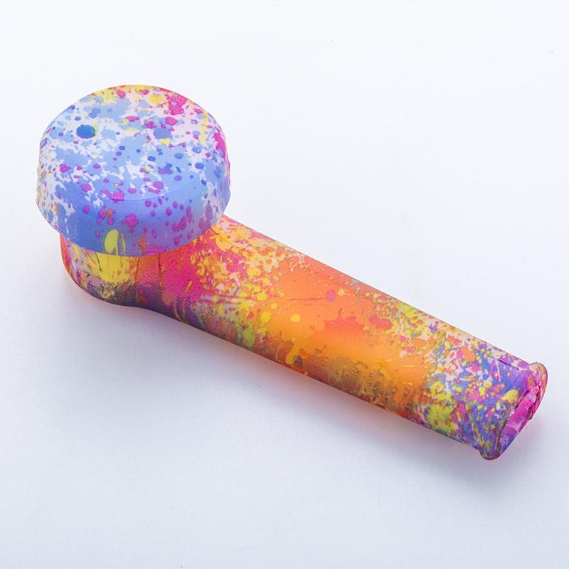Glow-In-The-Dark Silicone Hand Pipe With Lid - PuffingBird CA