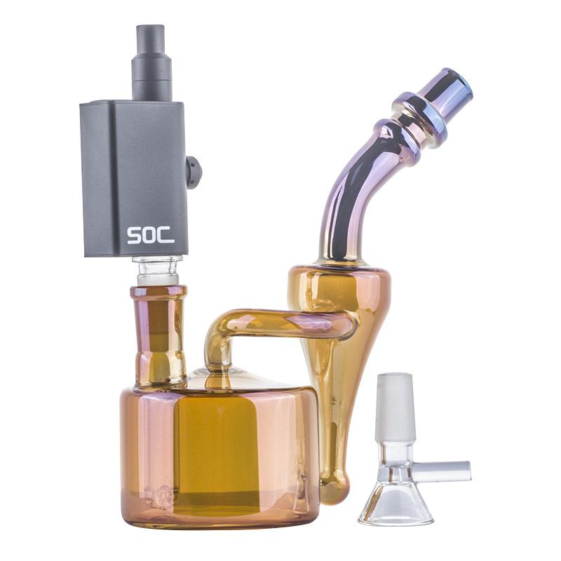 Dual Chamber Dab Rig w/ SOC Tokes Vaporizer Set - PuffingBird CA