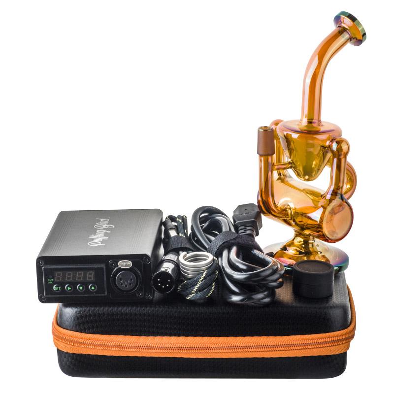 Enail Dab Kit W/ Orange Heady Recycler Dab Rig Bundle - PuffingBird CA