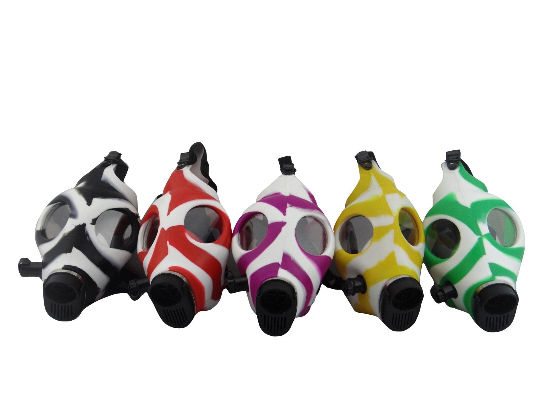 Two Tone Silicone Gas Mask Bong with Acrylic Skull Bong - PuffingBird CA