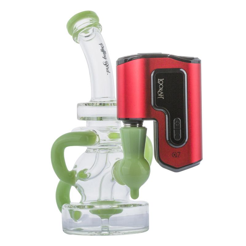 Green Recycler Perc Dab Rig w/ Lookah Q7 Electric Dab Nail Set - PuffingBird CA