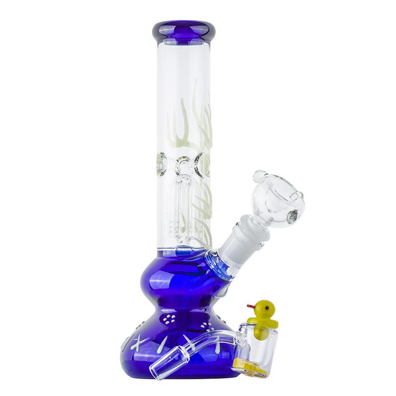 Glow-In-The-Dark Beaker Bong Set w/ Quartz Banger Carb Cap - PuffingBird CA