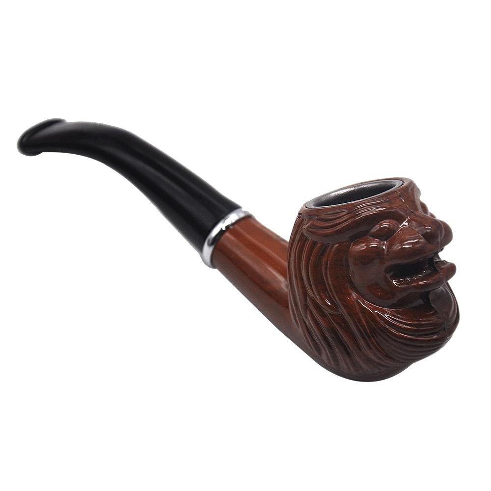 Brown Engraved Wooden Pipe - PuffingBird CA