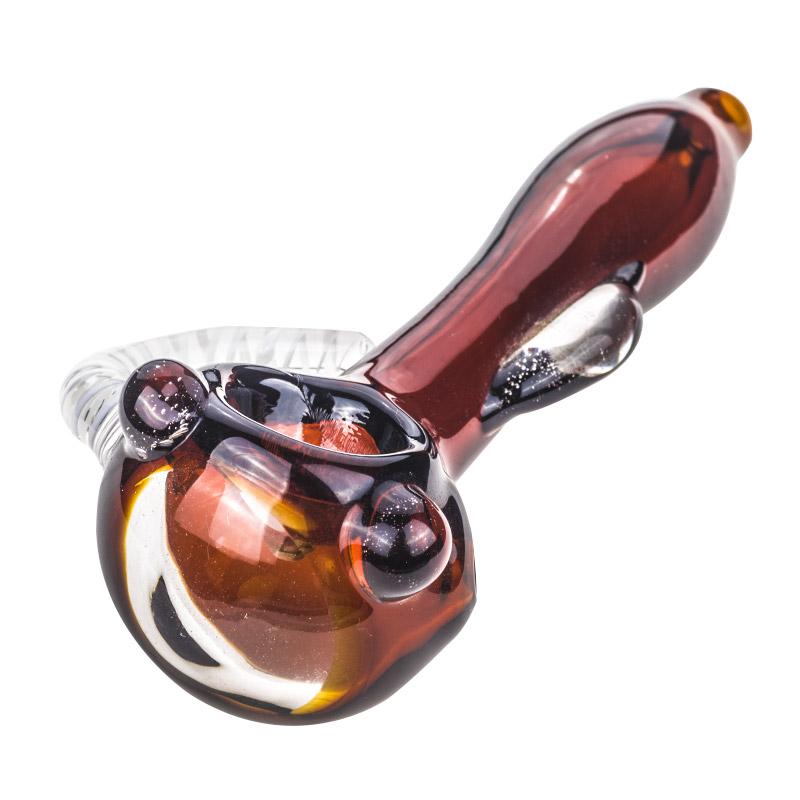 Glass Spoon Pipe with Glass Horns - PuffingBird CA