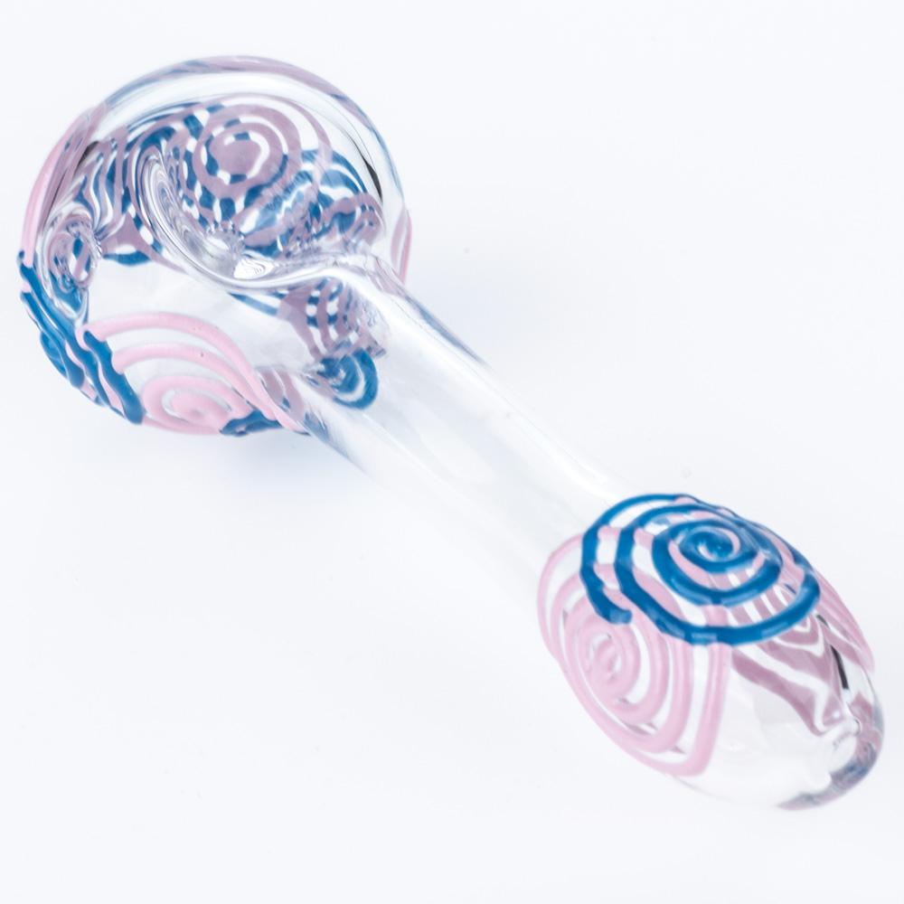 Spiral Pattern Glow-In-The-Dark Glass Pipe - PuffingBird CA