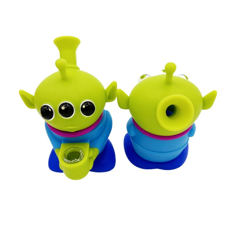 Three-Eyed Alien Silicone Mini Water Pipe - PuffingBird CA