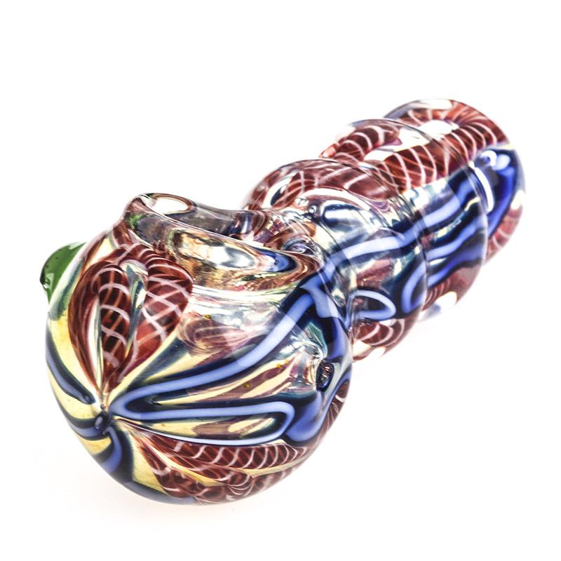 Chunky Fumed Glass Pipe w/ Marble - PuffingBird CA