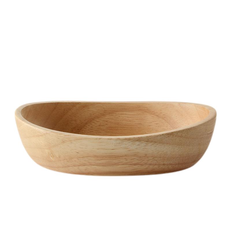 Solid Oak Boat Bowl Shape Rolling Tray - PuffingBird CA