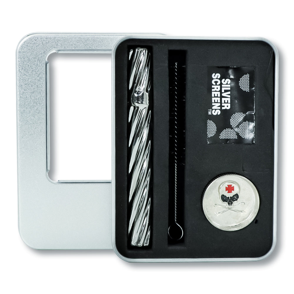 Glass One Hitter Pipe w/ Weed Grinder Set - PuffingBird CA