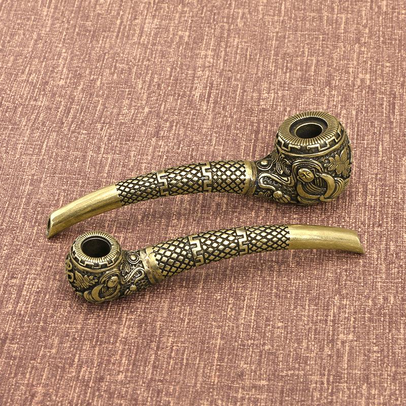 Antique Bronze Buddha Statue Smoking Pipe - PuffingBird CA