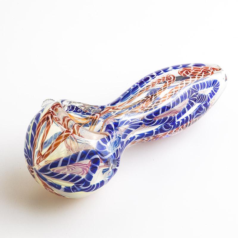 Clear Glass Spoon Pipe w/ Stripe - PuffingBird CA