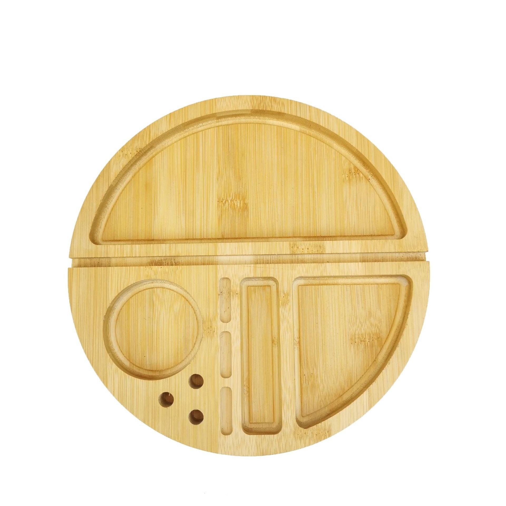 Wooden Circle Storage Rolling Tray - PuffingBird CA