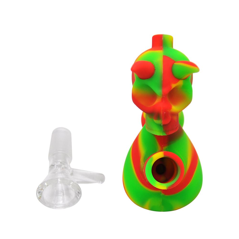 Devil Skull Mini Silicone Bubbler Bong - PuffingBird CA