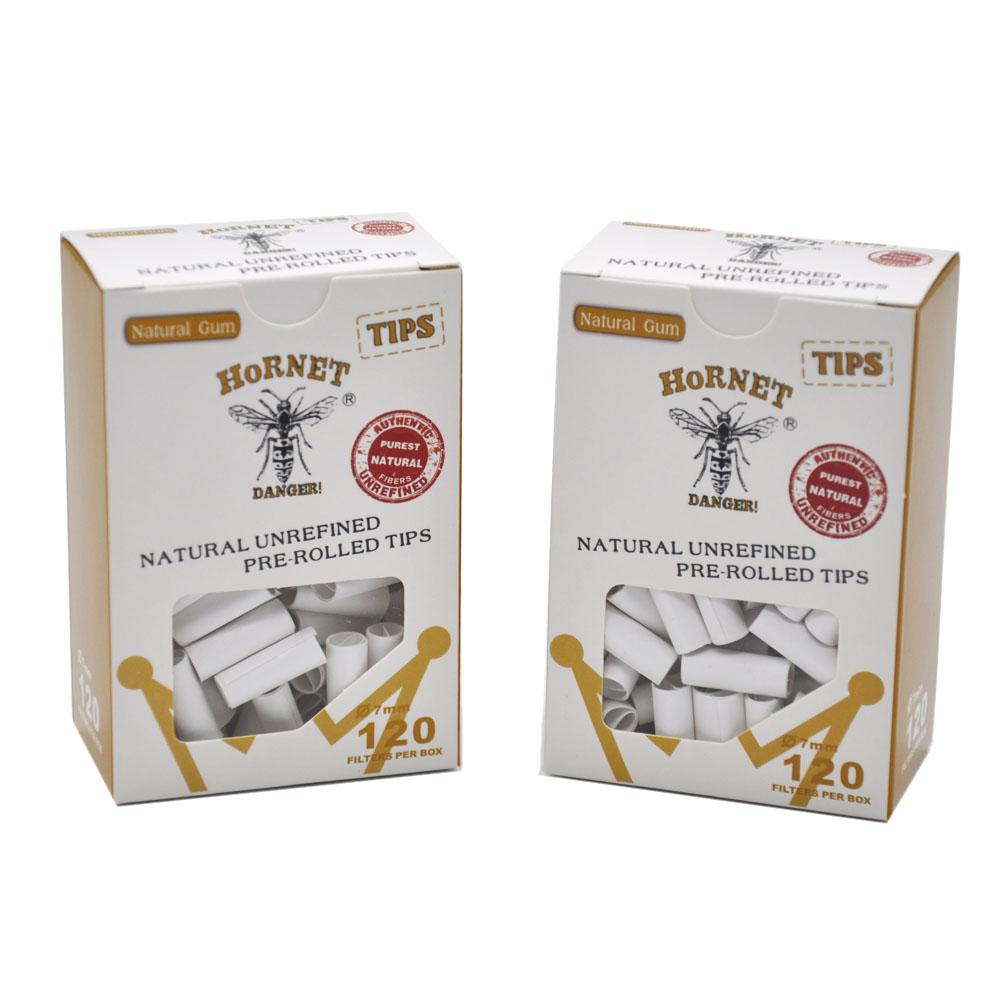 Natural Unrefined Rolling Paper Filter Tips - 7mm Pre-Rolled Tips (120 White Tips) - PuffingBird CA